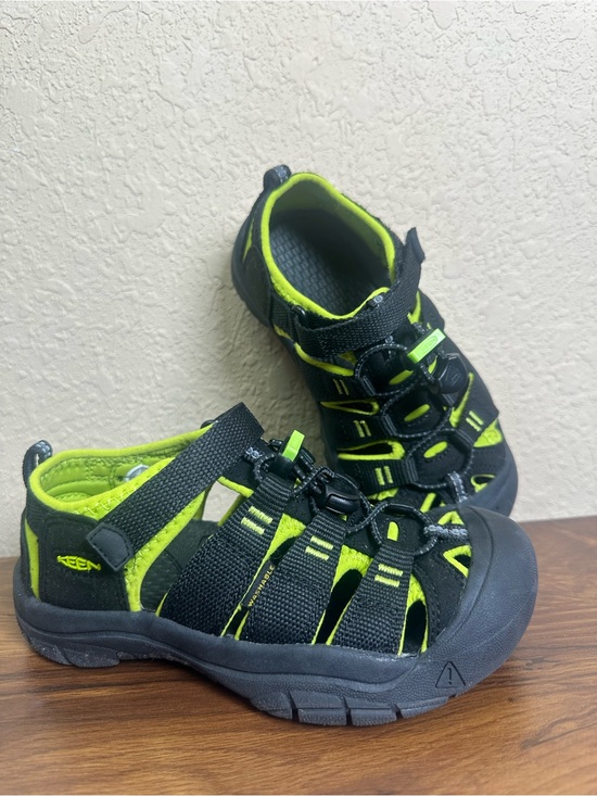 Keen Other - KEEN Newport H2 Kids Sandals Size 13 Black Lime Green Hiking Water Shoes 1009965